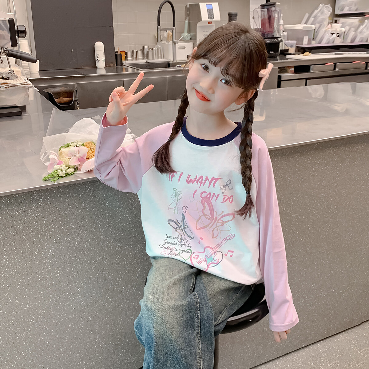 Stylish Children's Long Sleeve T-Shirt - 2
