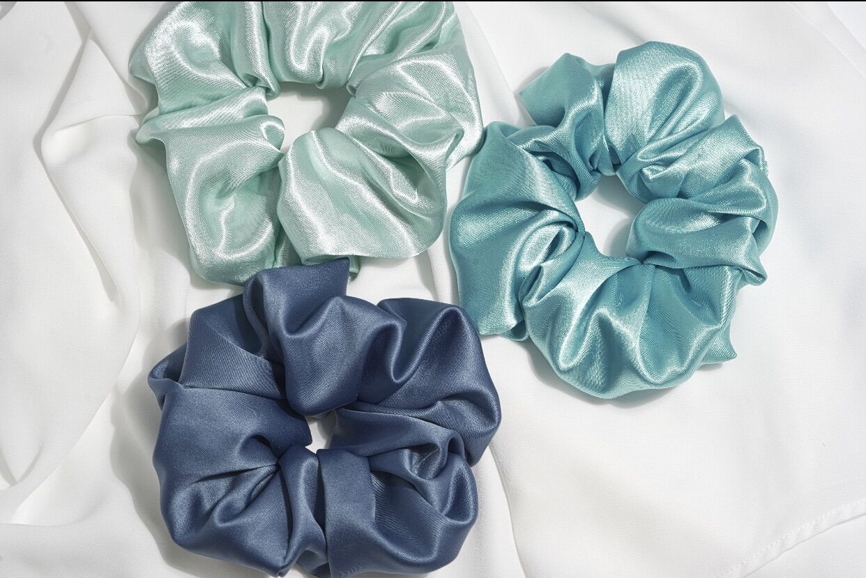 Dây cột tóc Scrunchies phi bóng lụa cao cấp loại to
