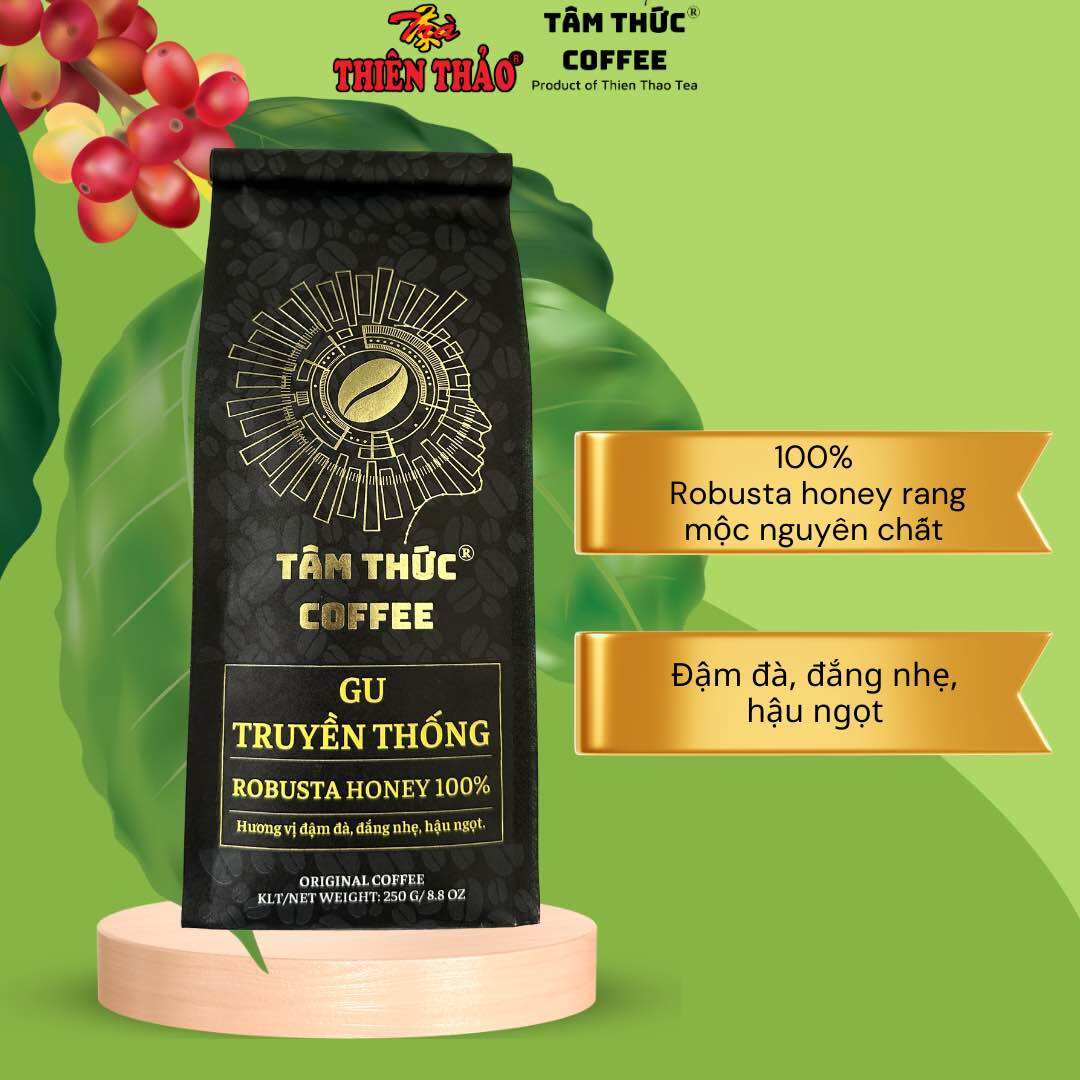  Cà phê GU Truyền Thống 100% Robusta TÂM THỨC COFFEE gói 250g 