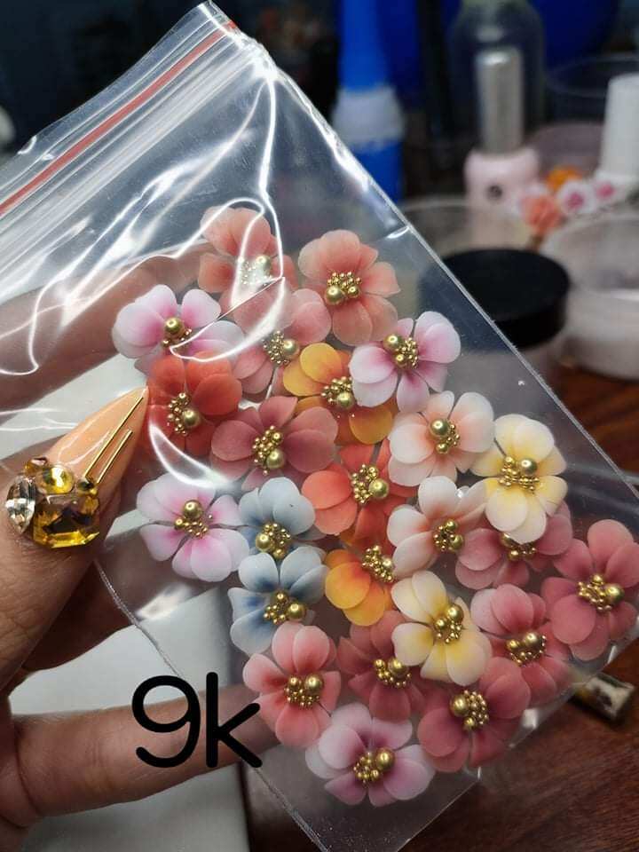 Hoa bột nail . set 10 hoa