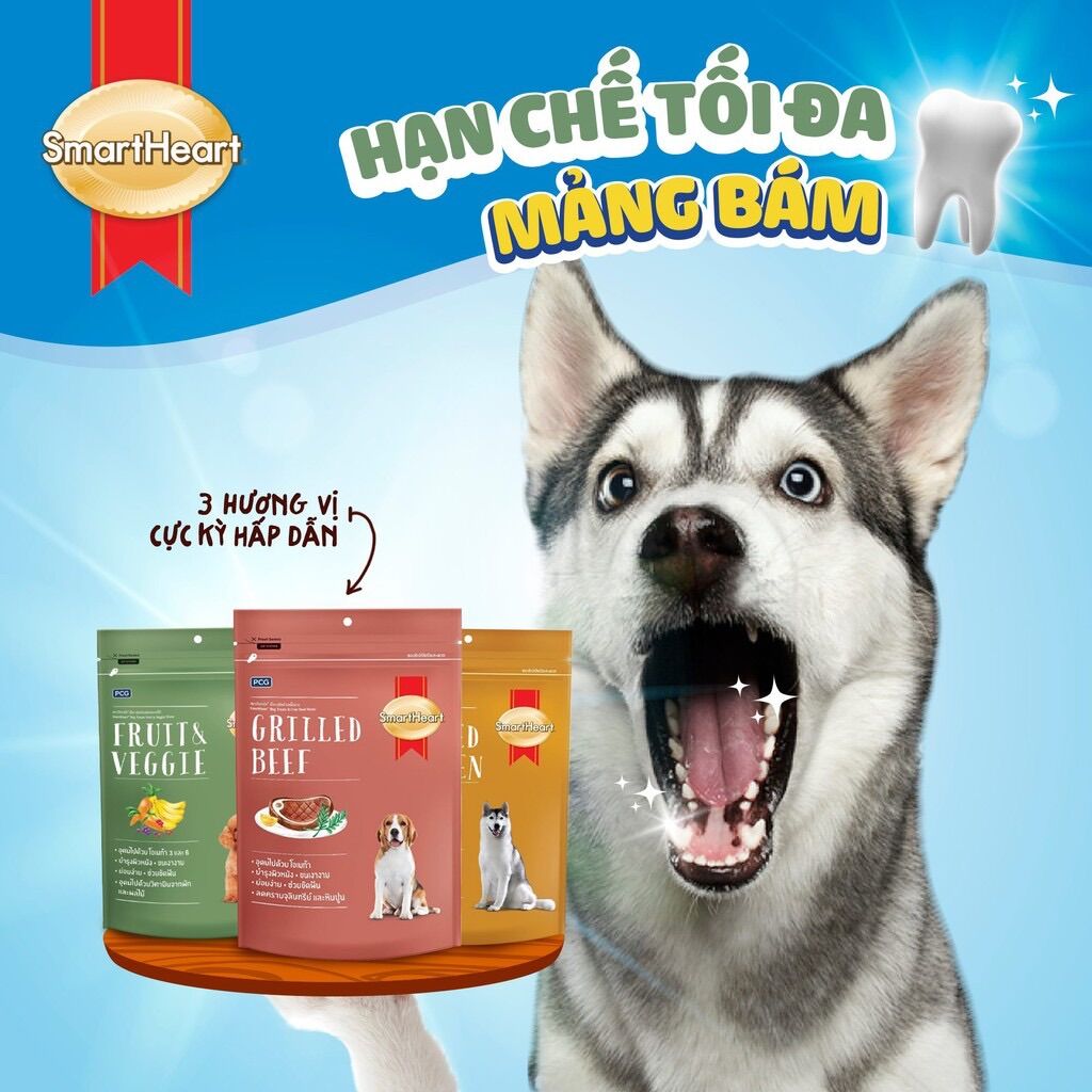 Bánh thưởng,Snack cho Chó Smartheart 100g
