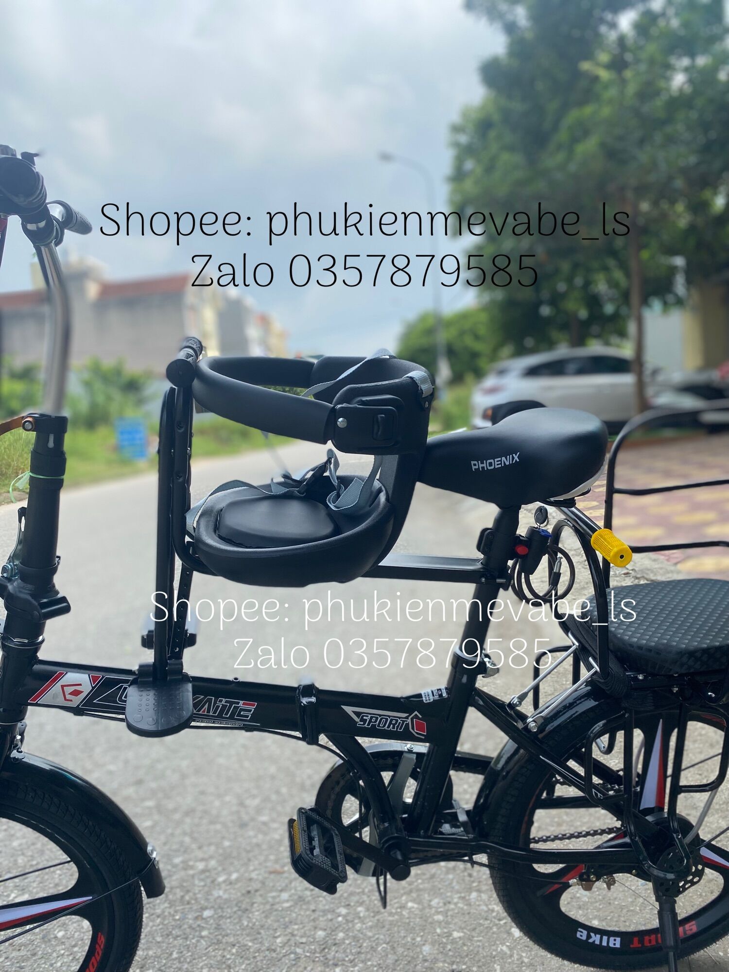 D07-Ghế ngồi trước xe đạp thể thao cao cấp