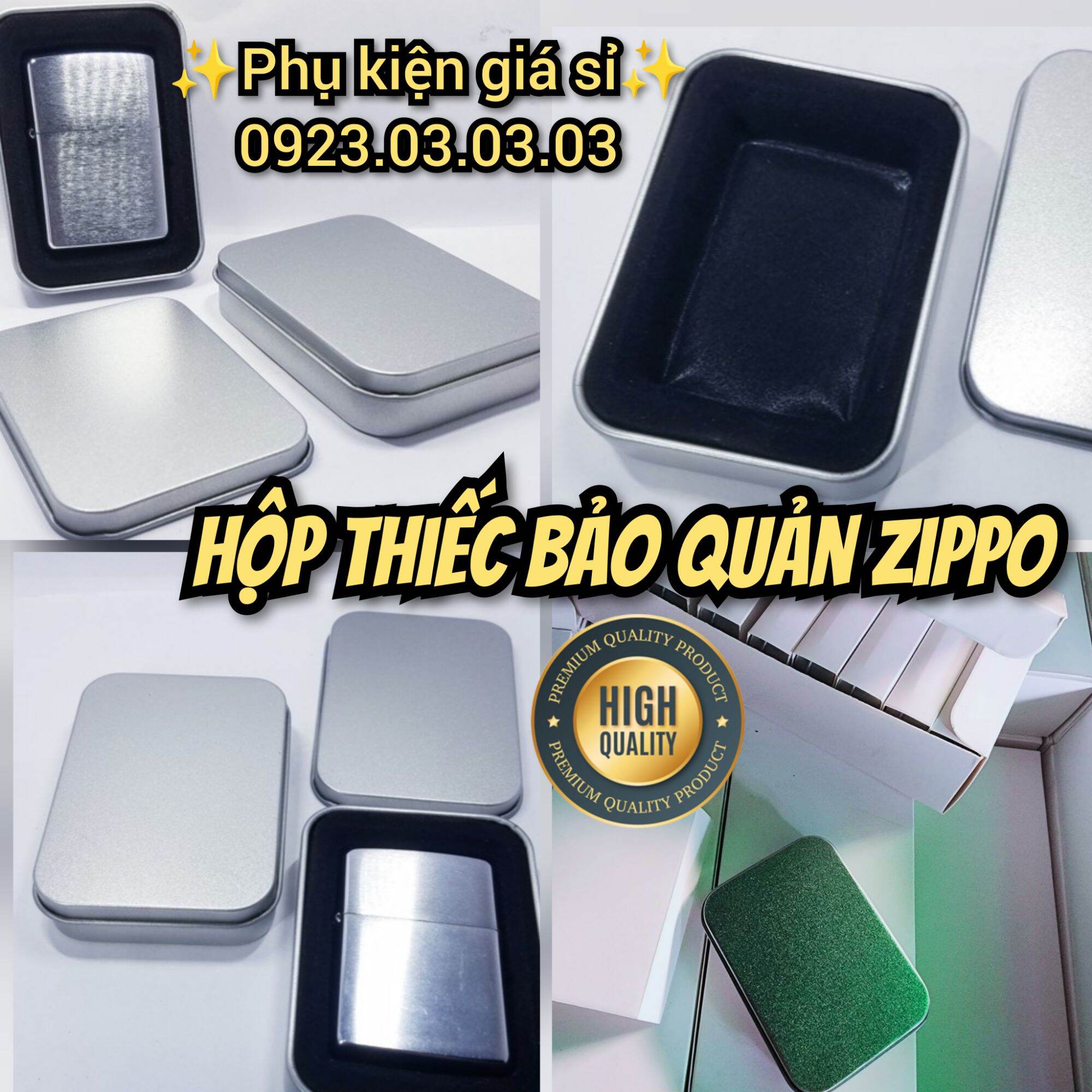 Hộp thiếc trắng đựng và bảo quản Zippo