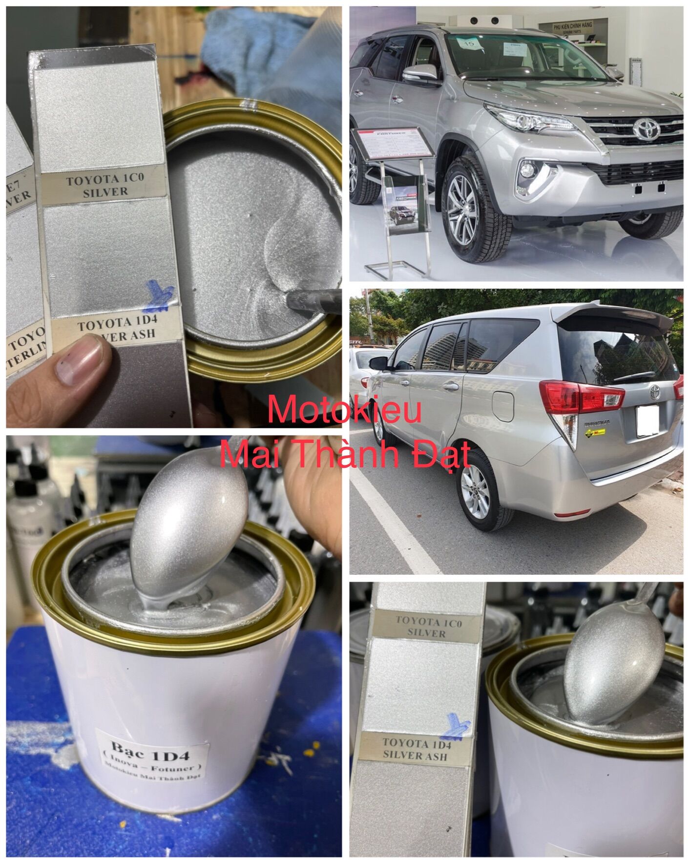 Màu Bạc Code 1D4 Sơn Oto Pha Vitinh ( Inova - fortune ).  MotokieuMaiThànhĐạt