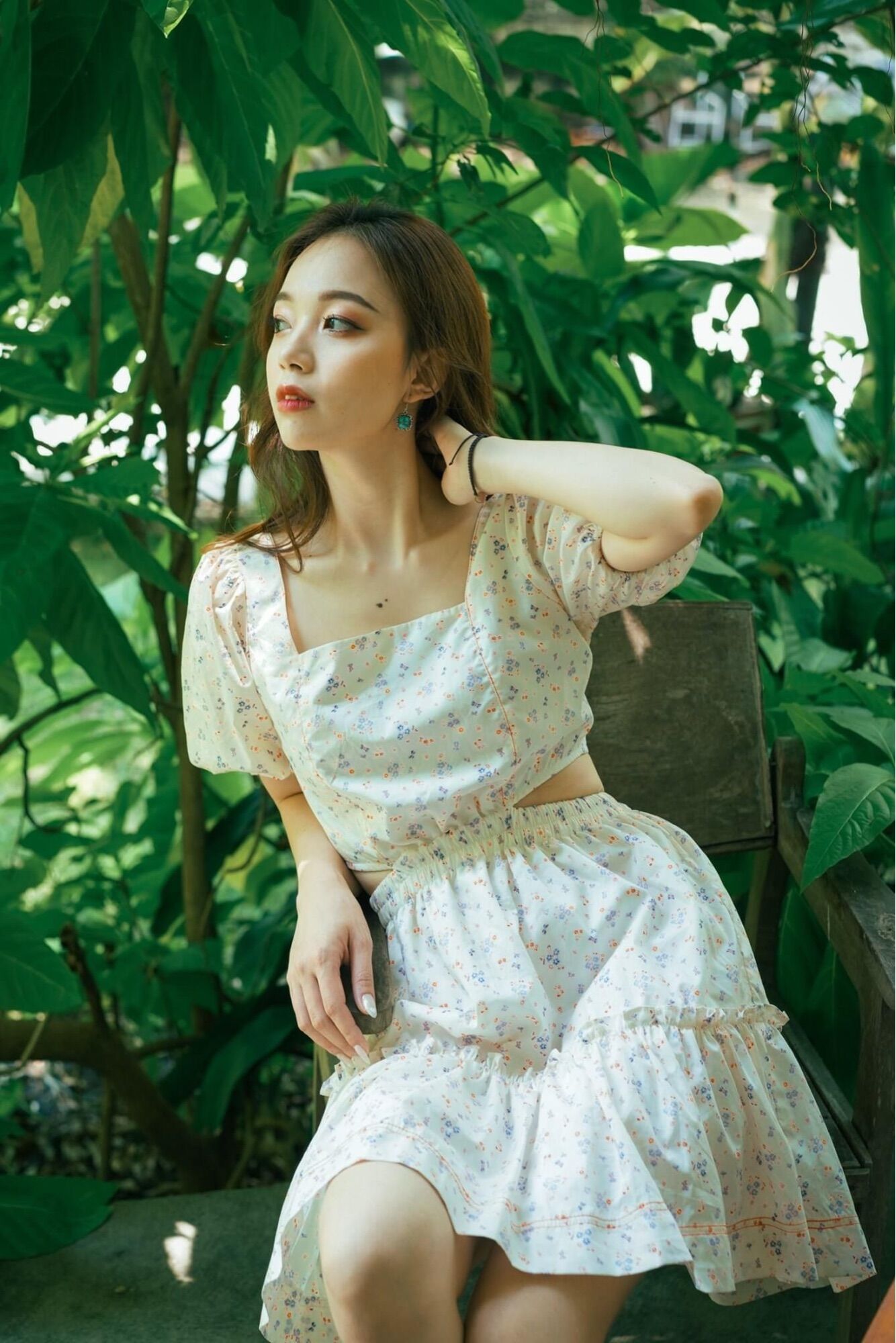 Ceci Cela - Đầm Cổ Vuông Grape Nơ Cột Lưng