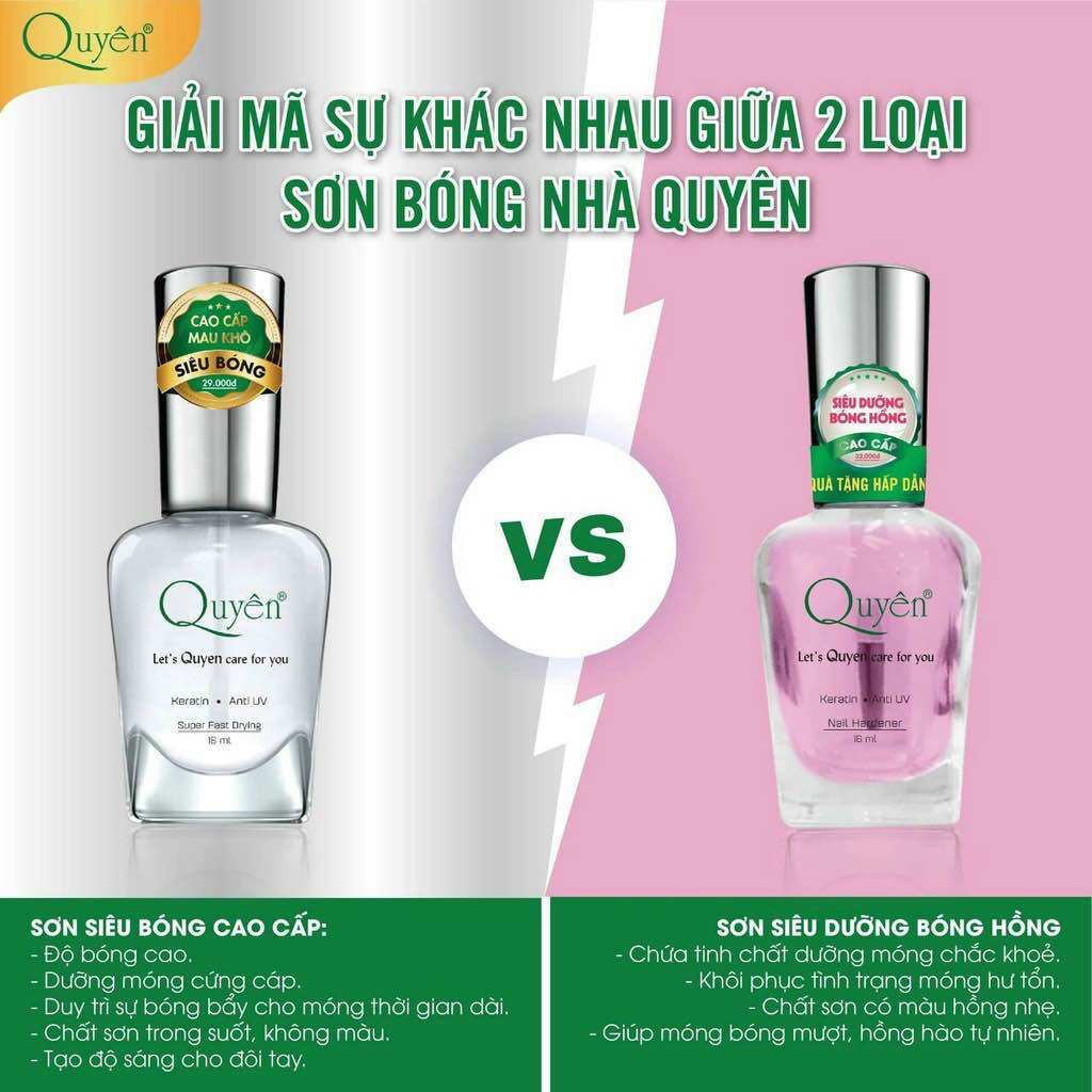 Sơn dưỡng sơn bóng móng tay quyên cao cấp 15ml