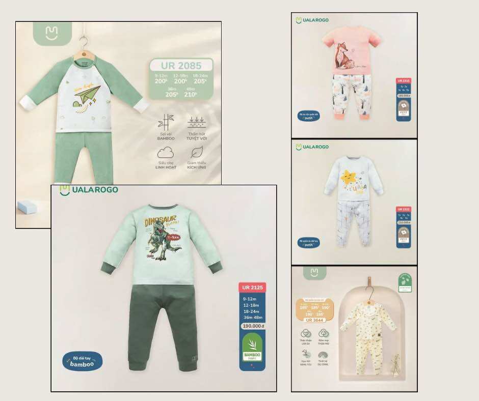 BỘ QA DÀI UALA&MOMPA MỀM MẠI, THOẢI MÁI CHO BÉ 8-10KG