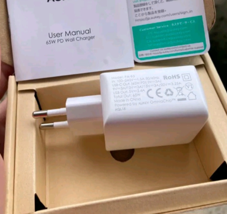 [New]Củ sạc AUKEY 60W..65W Dual-Port PD