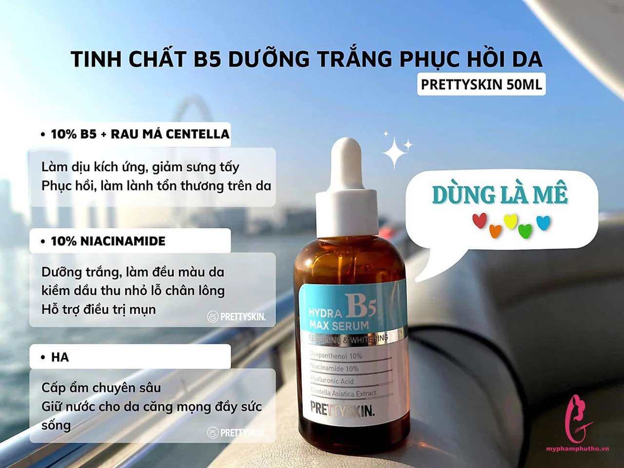 Serum B5 Prettyskin Hydra Max Tinh Chất Phục Hồi Dưỡng Trắng 50ml