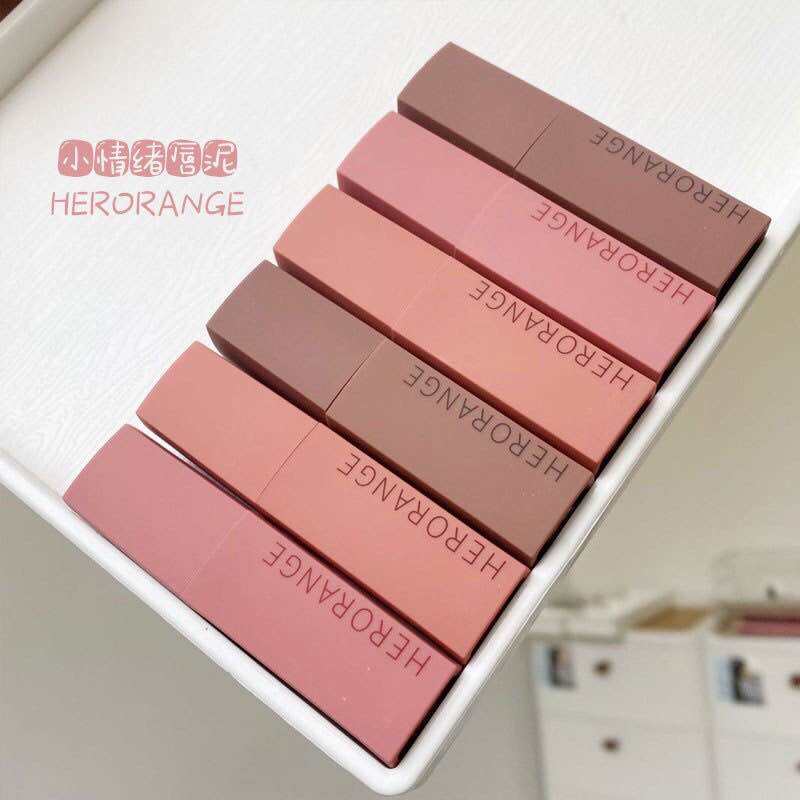 (Bán Buôn Sỉ) Son Kem Lì Herorange Màu Nhung Sương Mềm Mịn Lâu Trôi Mềm Môi Herorange® Matte Lip Color Son23