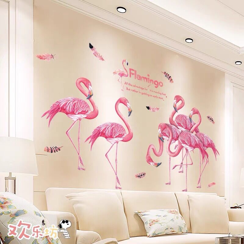 Decal dán tường, Tranh dán tường hồng hạc