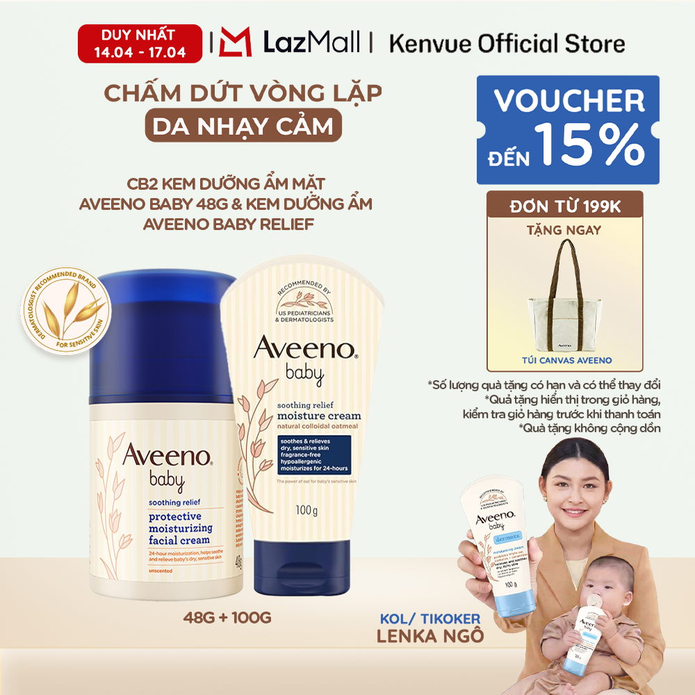 CB2 Kem dưỡng ẩm mặt Aveeno Baby  48g  Kem dưỡng ẩm Aveeno Baby  Relief Moisture Cream 100g
