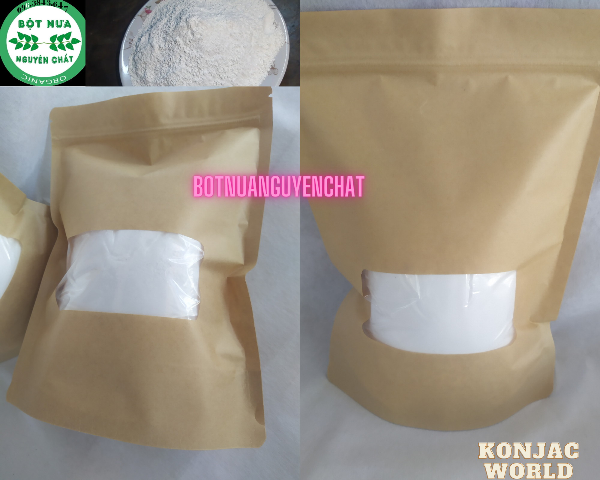 Bột nưa Konjac nguyên chất 100% An giang