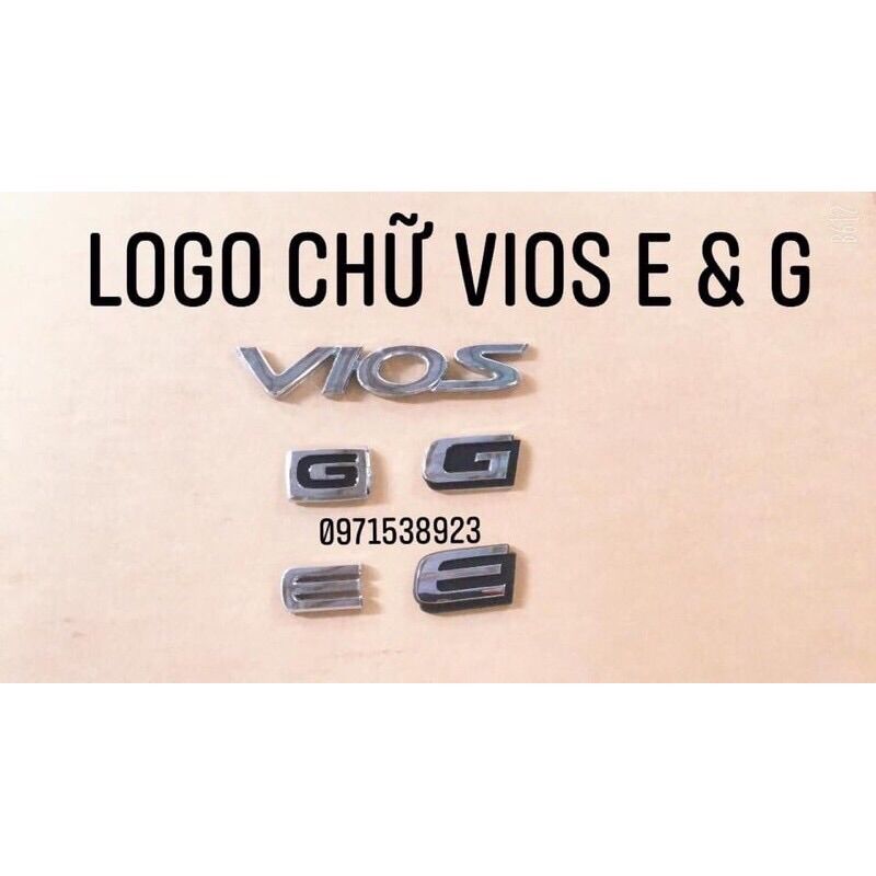 Chữ nổi vios e g dán đuôi xe