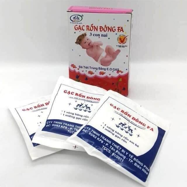 Gạc rốn Đông Fa cho bé sơ sinh ( Hộp 3 cái)