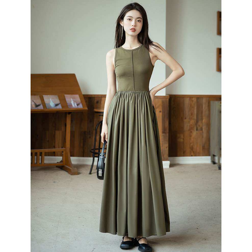 Long White Maxi Dress with Chest Hemline