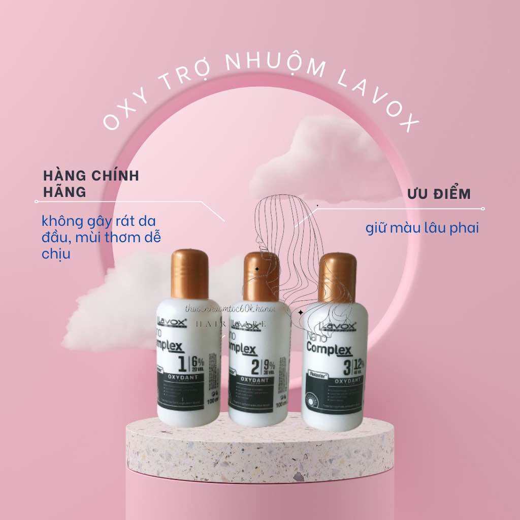 [Chính hãng] Oxy Trợ Nhuộm Tóc Lavox Nano Complex 100ml ( 6%, 9%, 12% ) Mùi Thơm Không Xót Rát Da Đầu