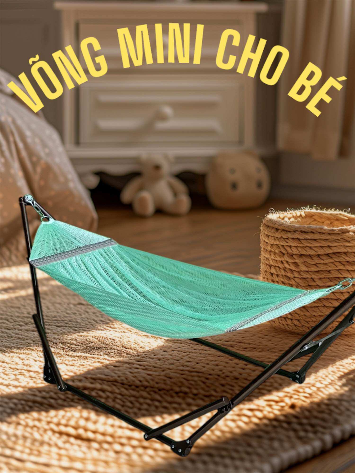 VÕNG CHO TRẺ EM - TẶNG KÈM TÚI ĐỰNG - 🍀🍀ĐẶT ĐƯỢC TRÊN GIƯỜNG
