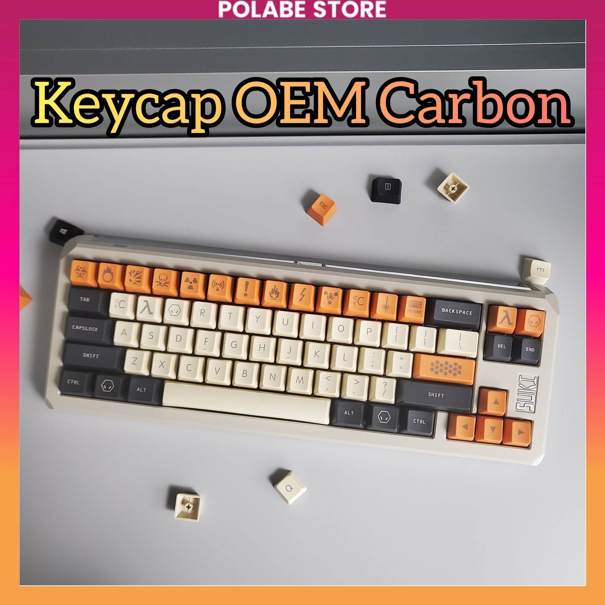 Keycap Carbon OEM Profile PBT bàn phím cơ - Polabe Store
