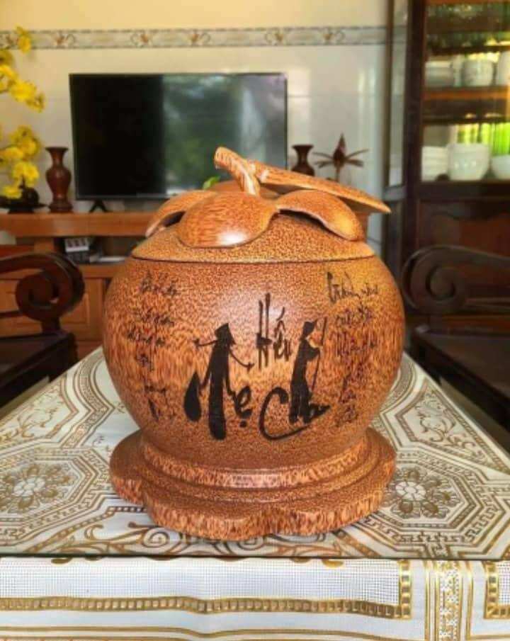 Bình ủ giữ ấm bình trà làm từ gỗ dừa