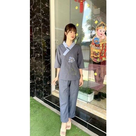 ĐỒ LAM ĐI CHÙA - MẪU XÉO CỔ THÊU SEN