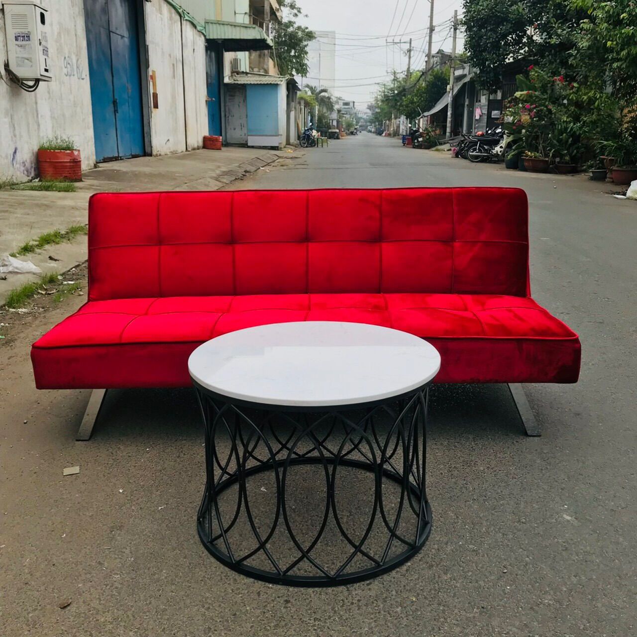 Bàn trà mặt đá tròn/ bàn sofa