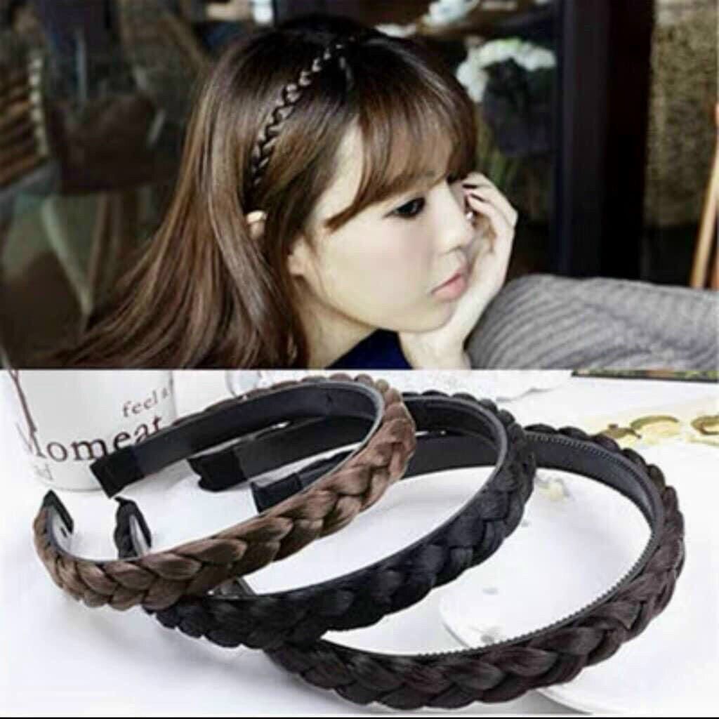 Băng đô cài tóc hoa hồng trắng phong cách Hàn