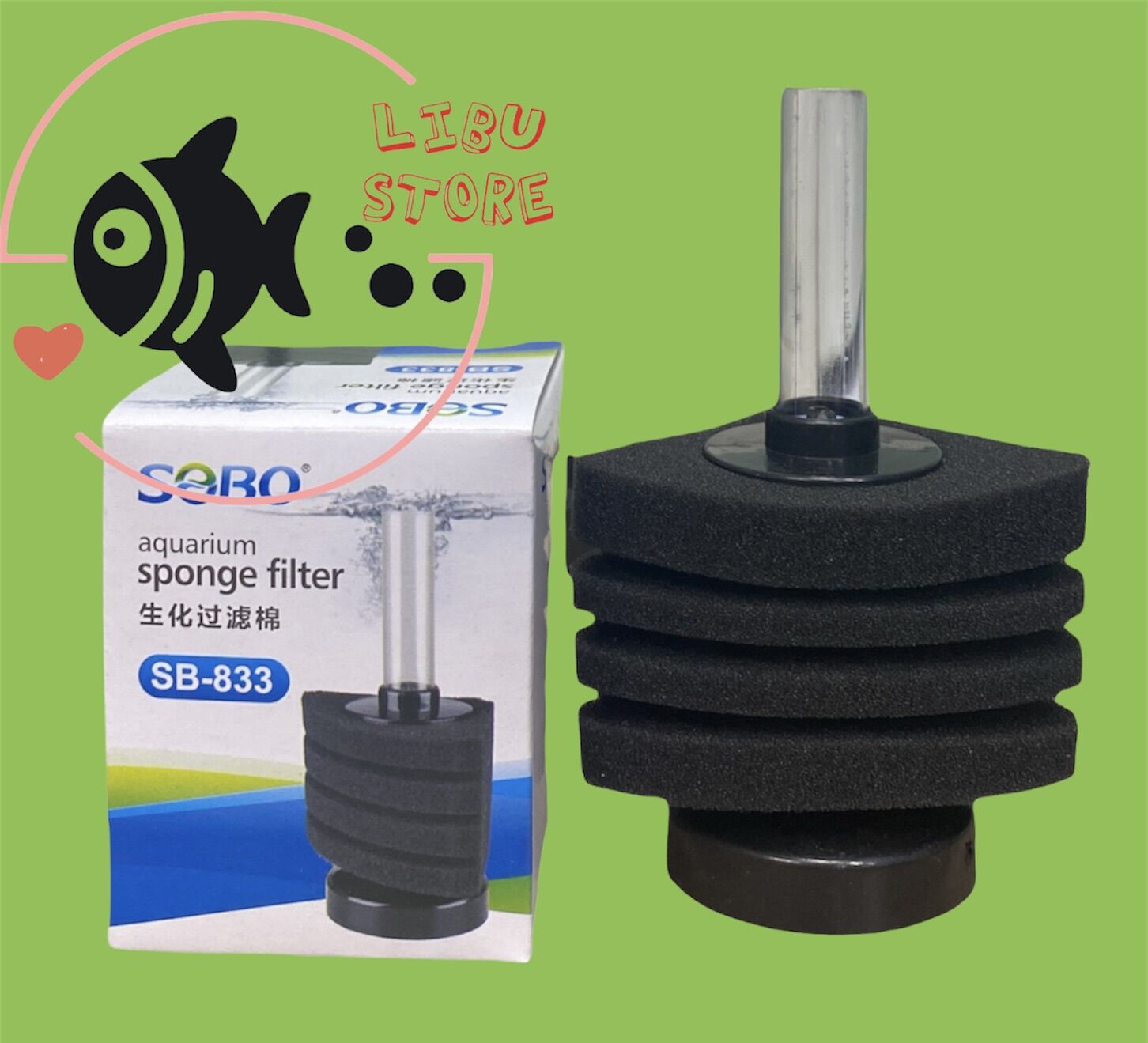 Lọc Vi Sinh Mini Để Góc Hồ Cá SOBO (SB-833)
