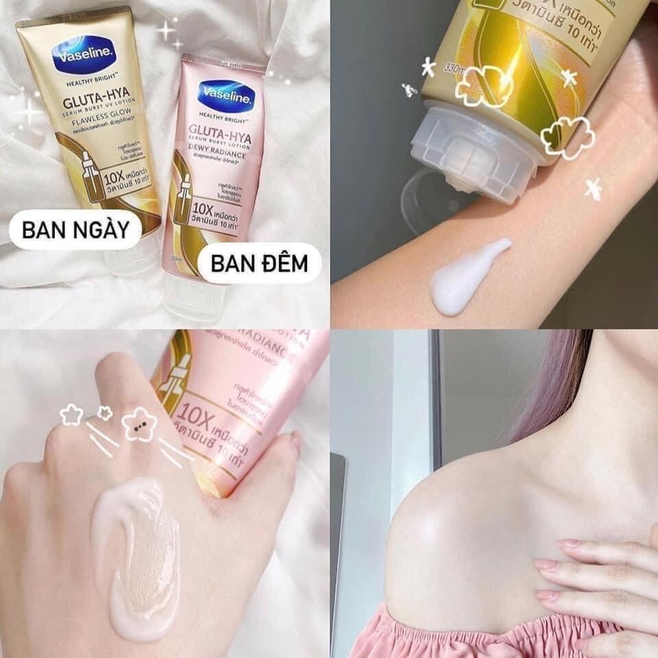 Dưỡng thể Vaseline Healthy Bright Gluta- Hya Serum Burst Lotion 10x (mẫu Thái 2021)