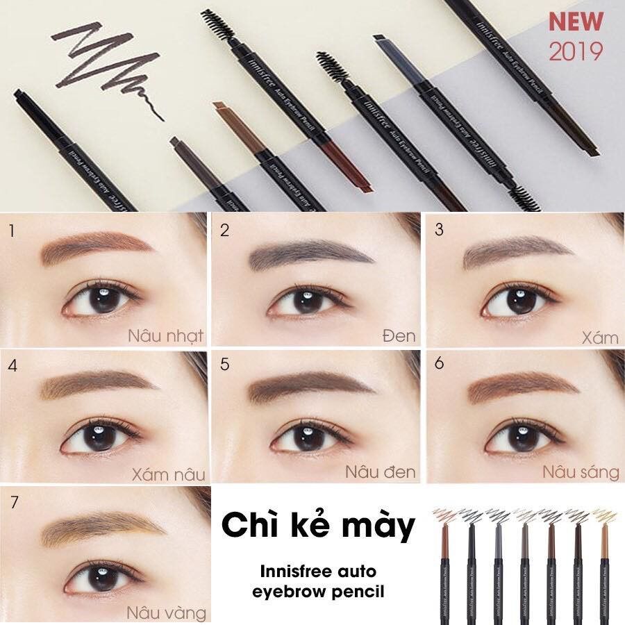 [HCM]Chì Kẻ Mày Innisfree Auto Eyebrow Pencil (Phiên bản mới 2019)