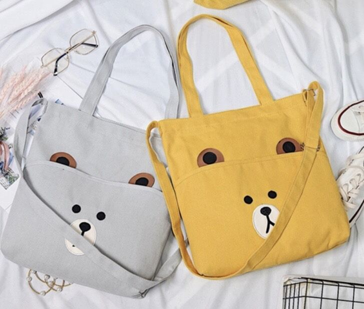 Tote đeo 2 kiểu _ tai gấu vừa a4