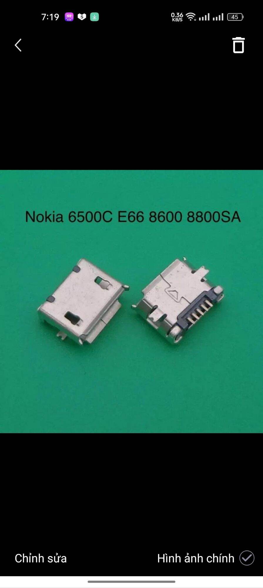 Chân sạc Nokia 105 micro 5 chân và nhiều đt khác  (10 cái 15K)