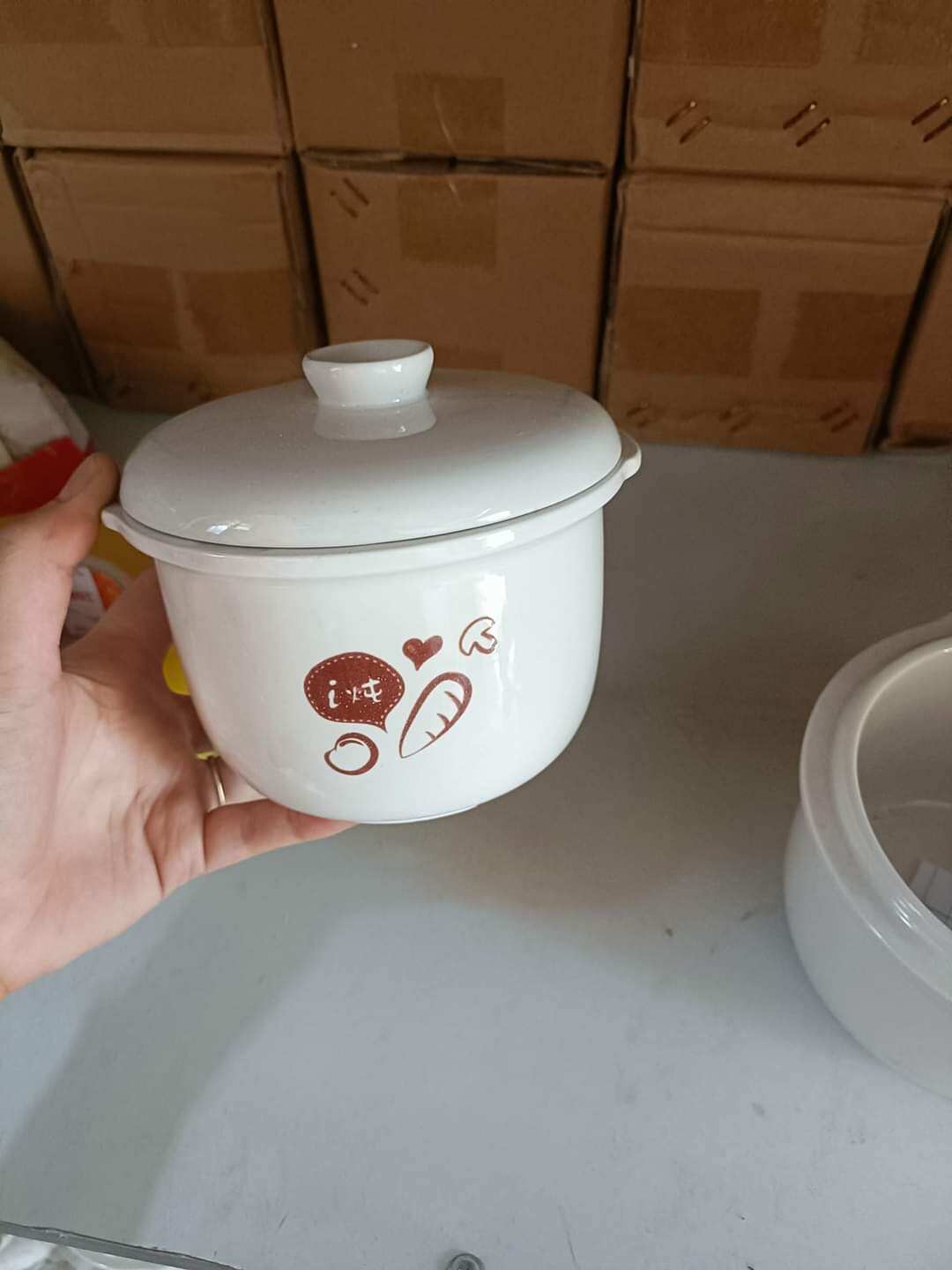 Thố sứ, nắp sứ nồi bear 0.5l/0.8l/1,6l