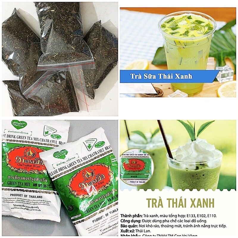 Trà thái xanh - đỏ tách lẻ 100gr