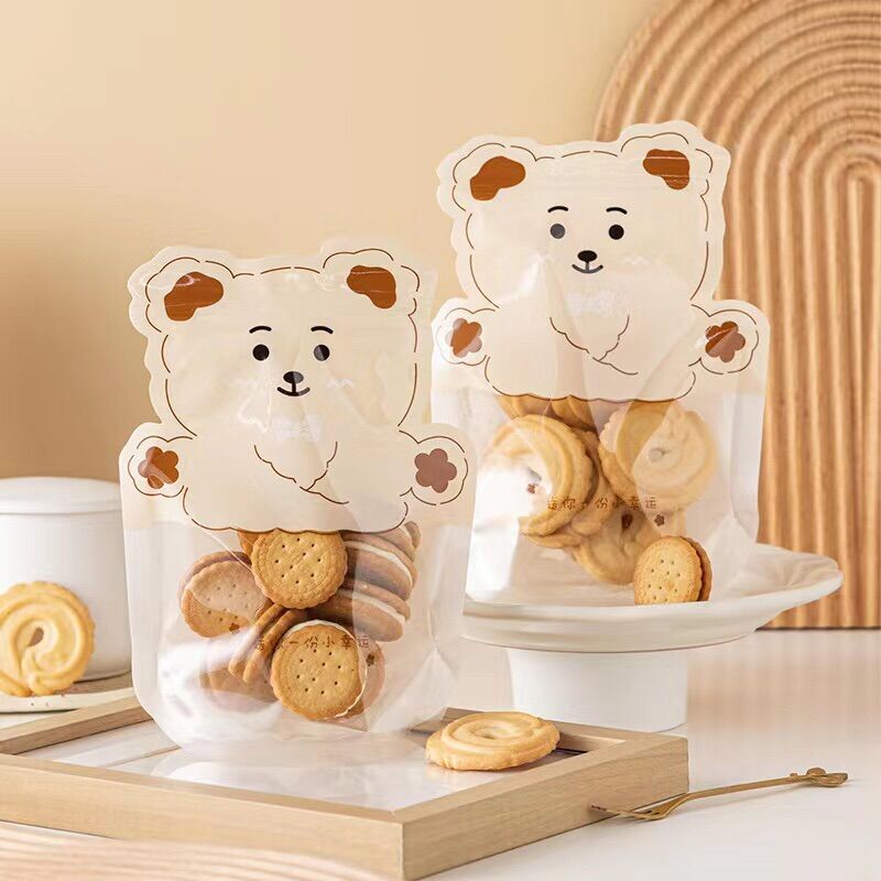 Set 5 Túi zip đựng bánh kẹo hoạ tiết Gấu