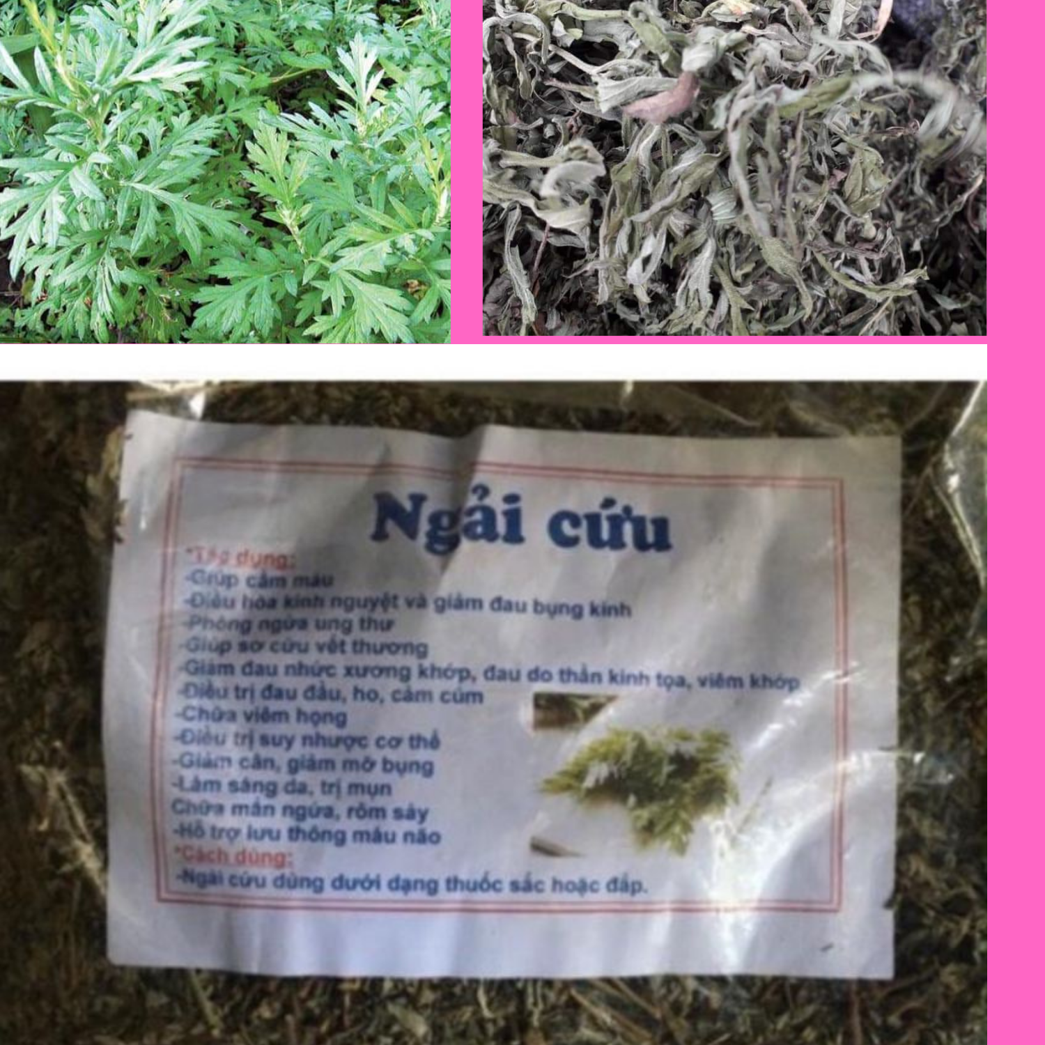 1 kg lá ngải cứu khô nguyên lá sạch sẽ