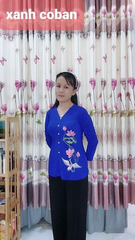 Áo Thêu Hoa sen hồng hạt ( chưa kèm Quần)