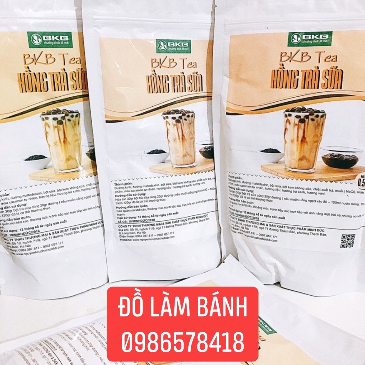 Bột trà sữa pha sẵn bkb vị hồng trà 500g