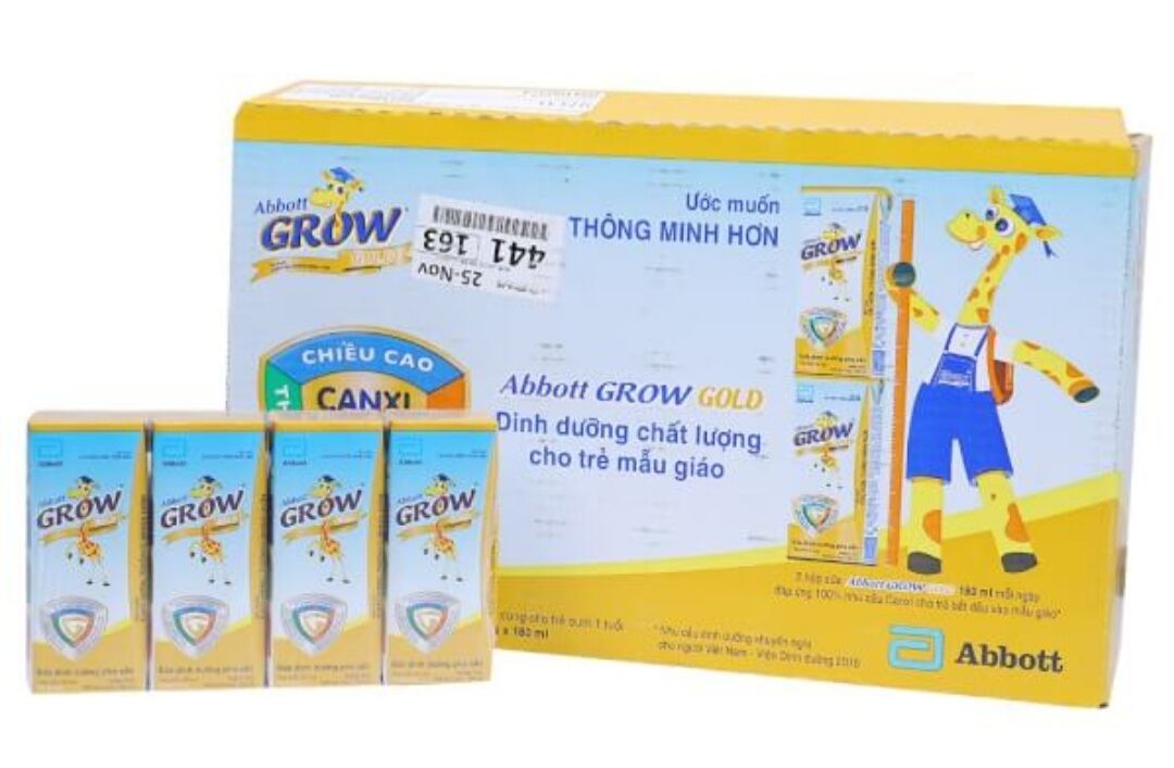 Combo 12 lốc sữa Abott Grow 180ml  dành cho trẻ từ 1 tuổi trở lên