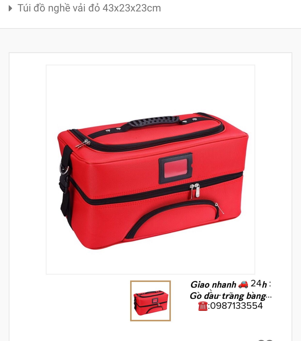 Cốp vải to đựng đồ trang điểm nail phun xăm