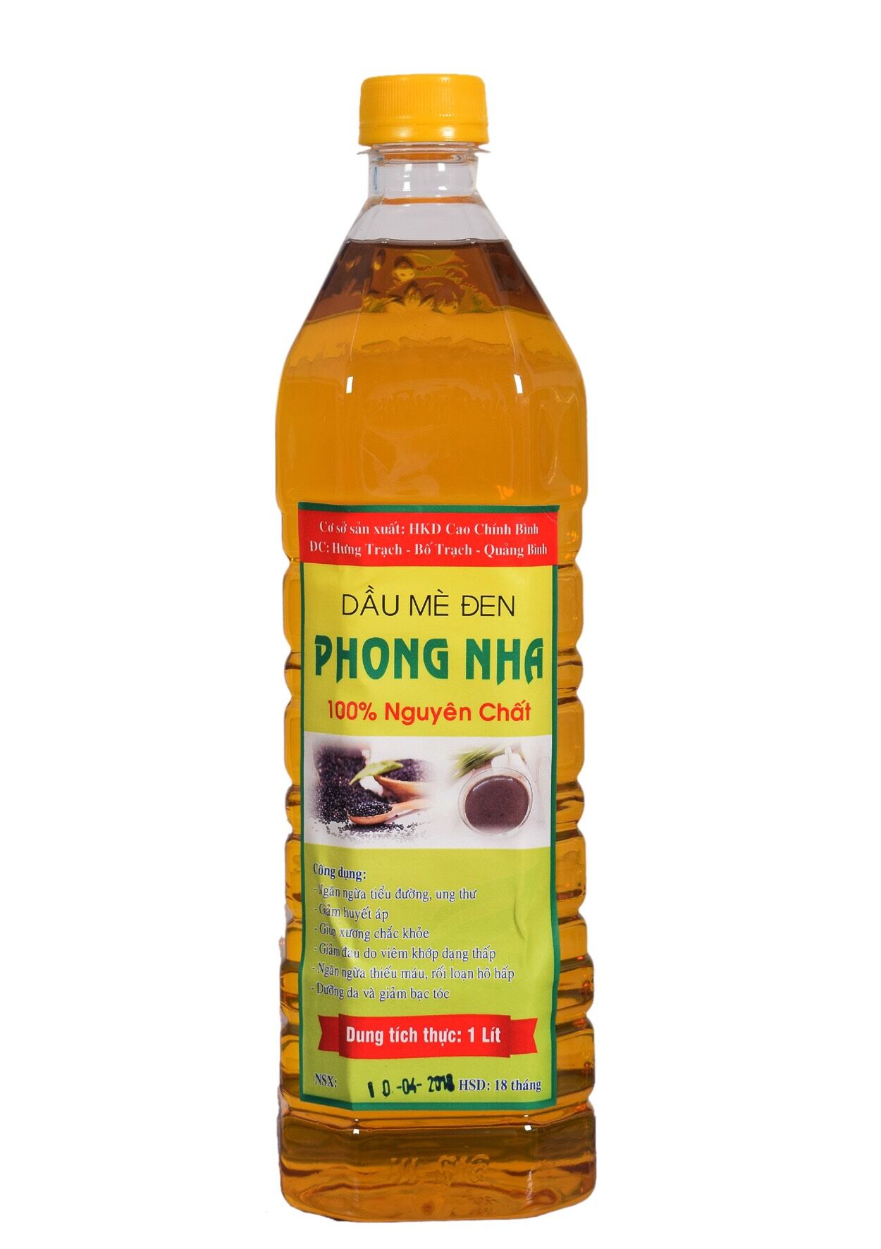 01 lít dầu mè đen nguyên chất Phong Nha - dau me - dau nguyen chat - Đặc sản Quảng Bình