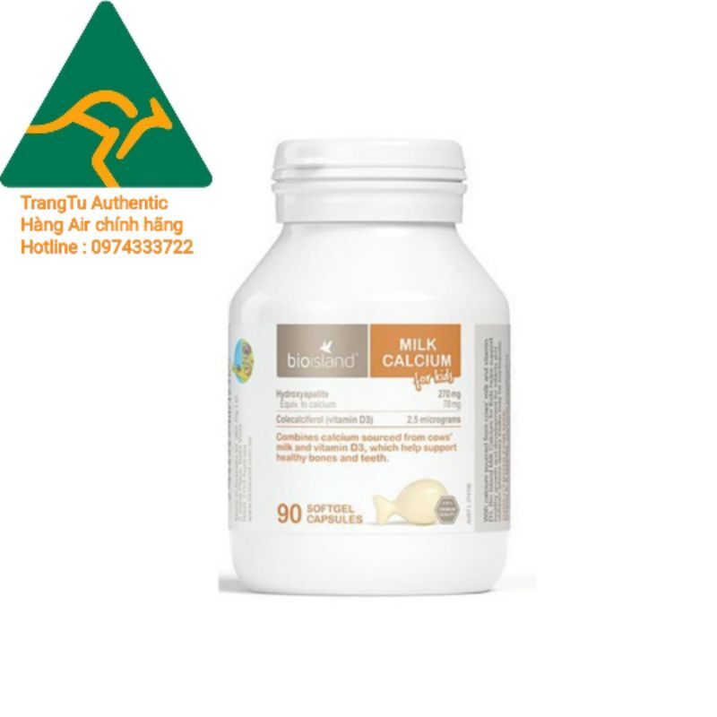 Canxi Sữa Bio Island Milk Calcium Úc 90 viên cho bé