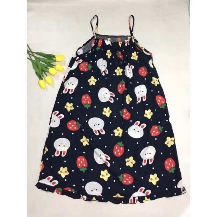 Đầm 2 dây Lanh (Tole) Size Từ 45kg-65kg.