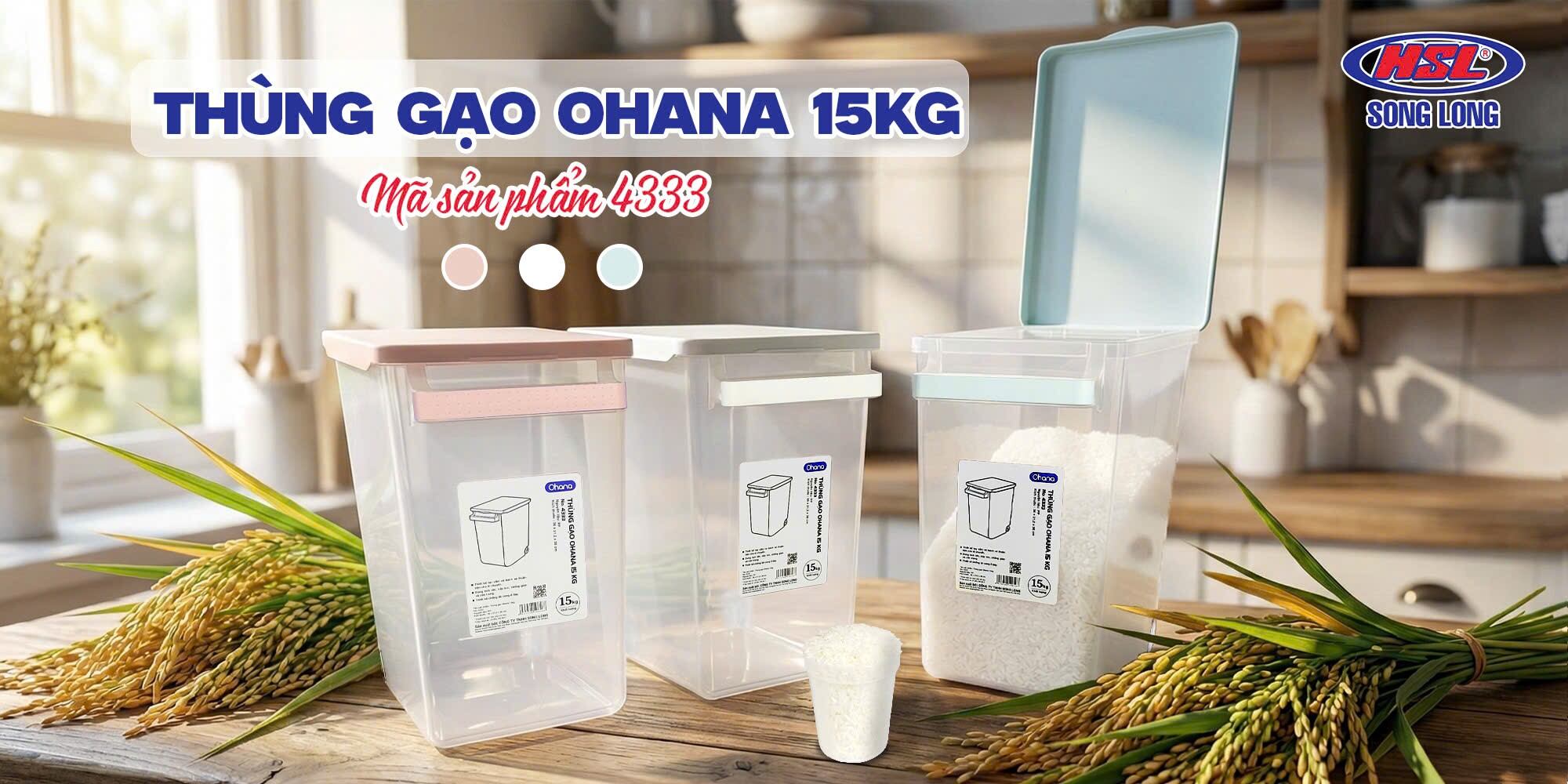 THÙNG GẠO 15KG OHANA SONG LONG