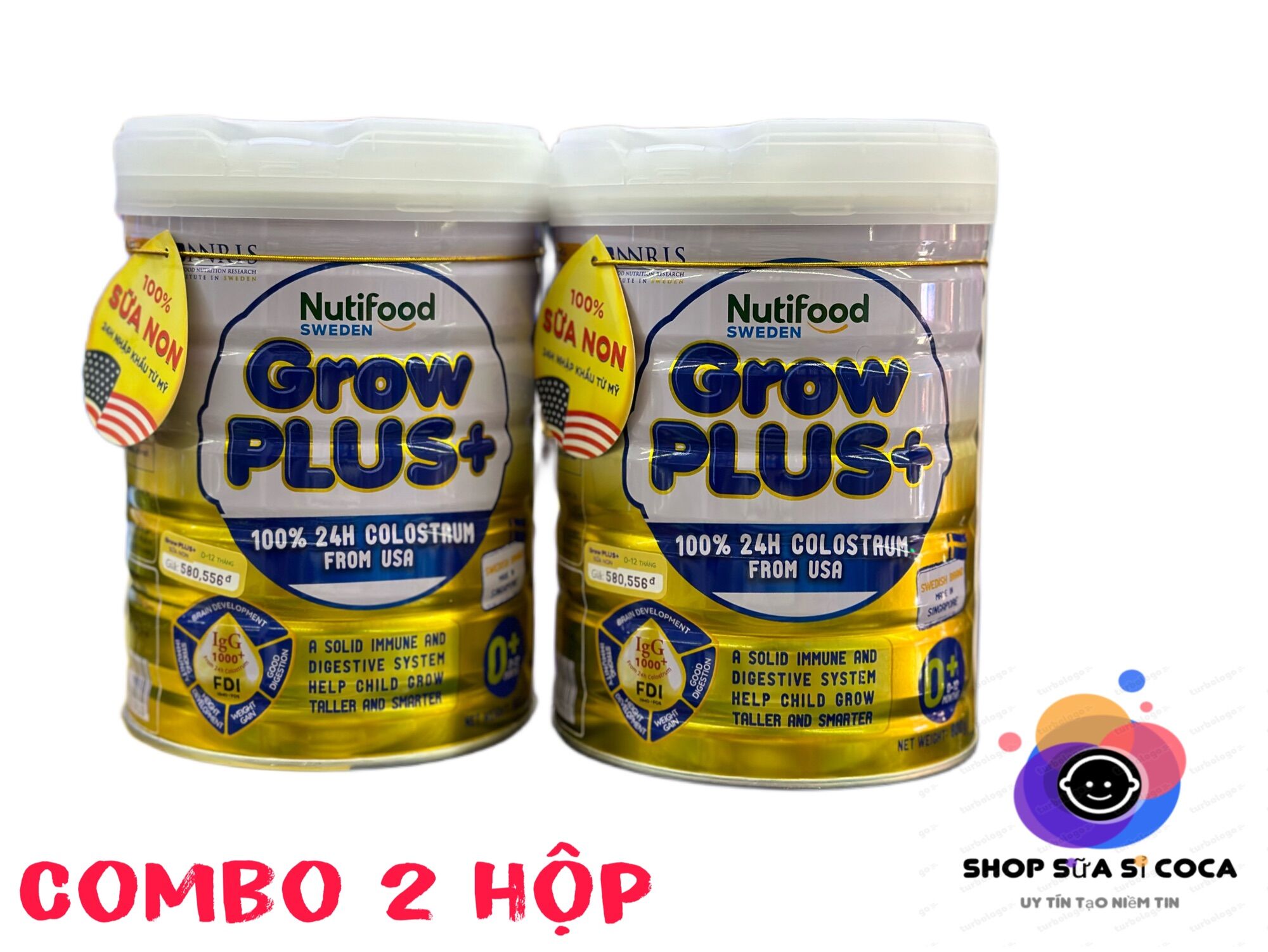 Combo 2 hộp Growplus Vàng 0+ 800gr sữa non Nutifood [date 2026]
