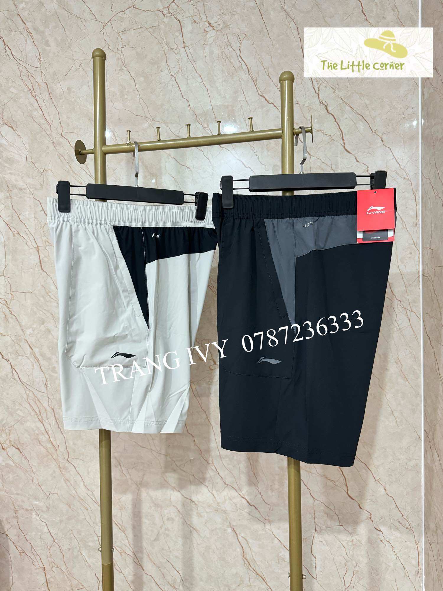 Quần short gió thể thao nam Lining AKST041