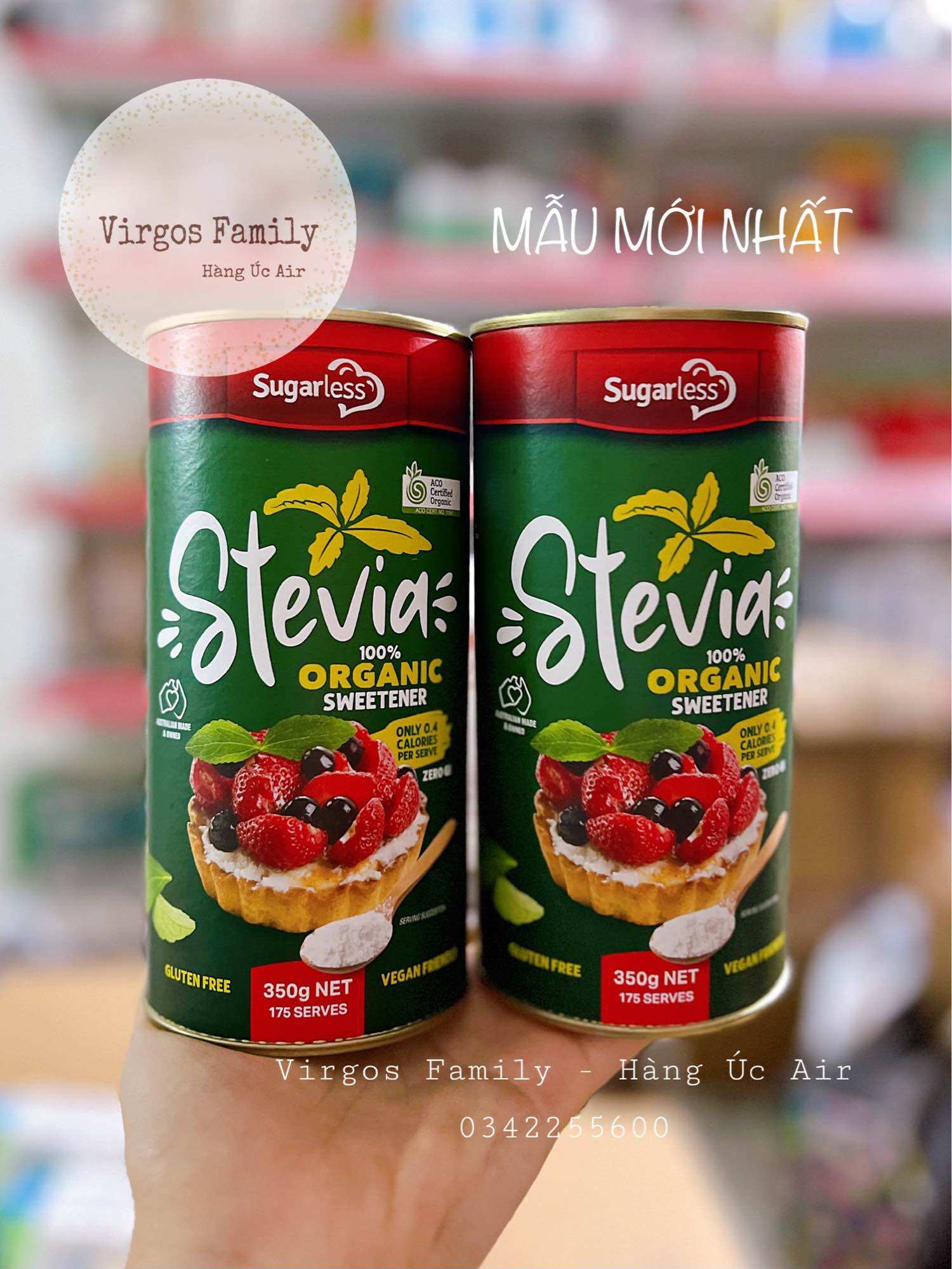 Đường cỏ ngọt hữu cơ ăn kiêng Stevia Organic Úc lọ 350g