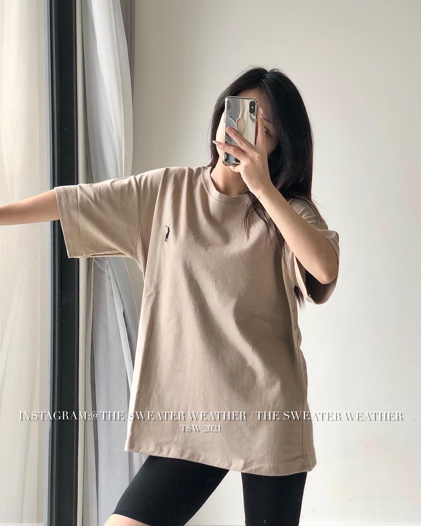 (Ảnh thật) Áo phông thêu hình nhỏ basic oversize the.sweaterweather TSW