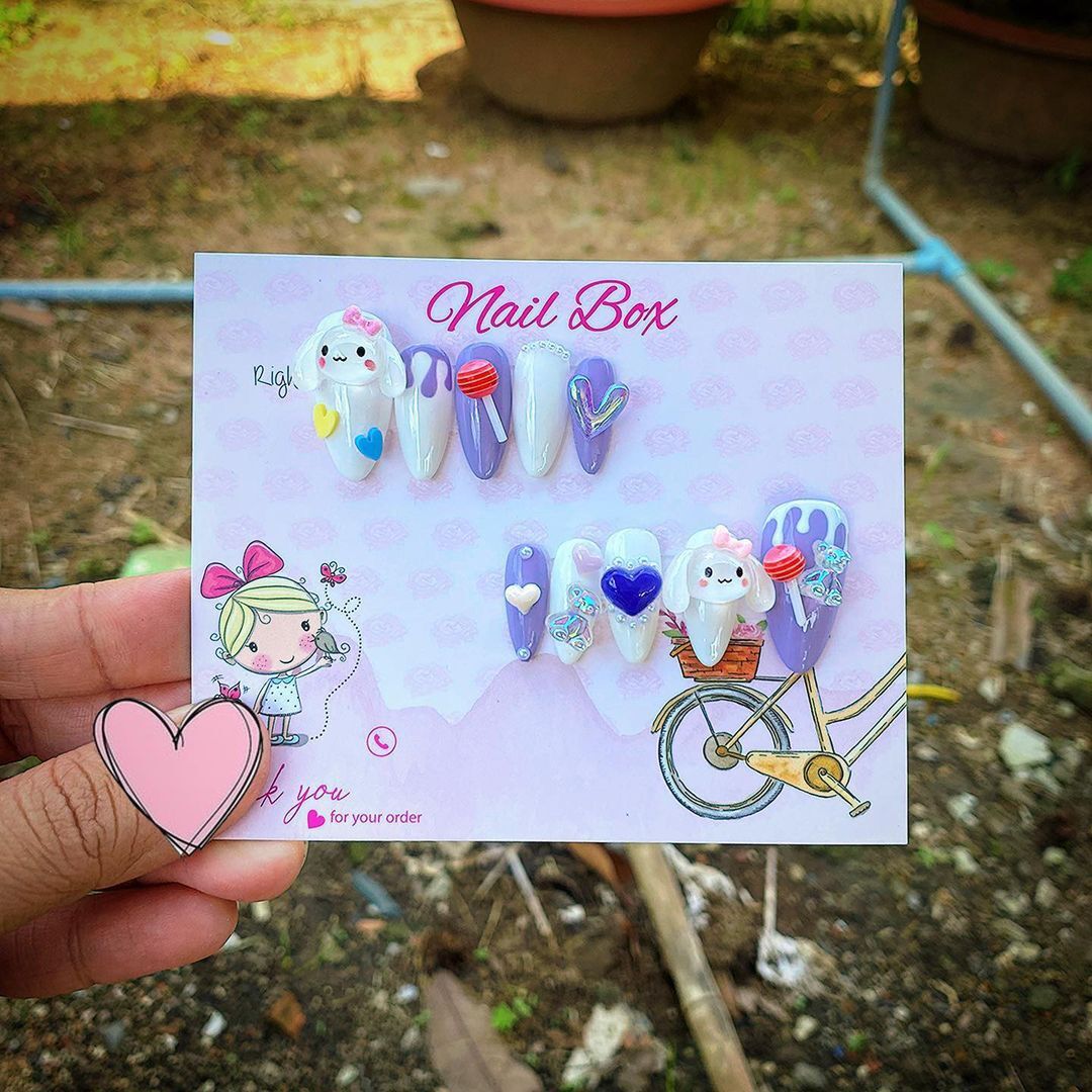 nailbox thiết kế giá rẻ charm thỏ