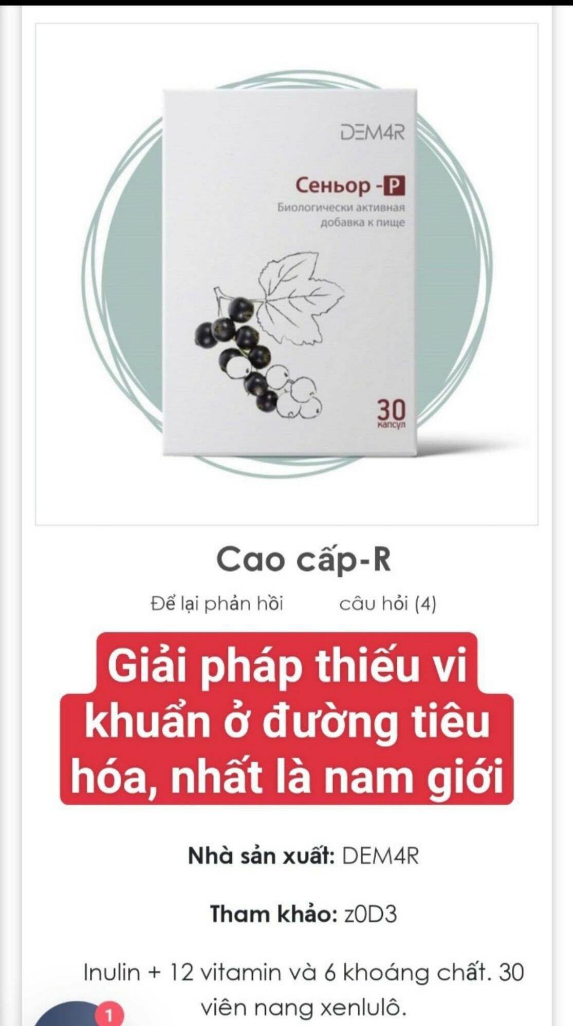 ⚡shop ngọc nhi ⚡ - cao cấp -r giải pháp thiếu vi khuẩn ở đường tiêu hóa, nhất là giới. hộp 30viên